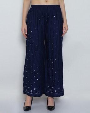 women embellished wide leg palazzos