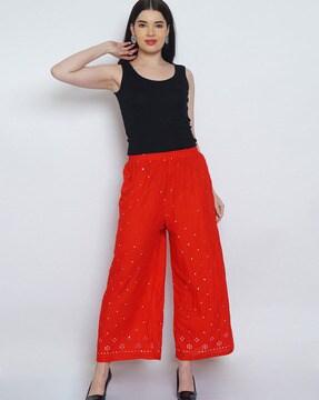 women embellished wide leg palazzos