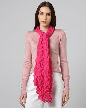 women emboss patterned scarf