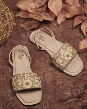 women embroidered & embellished flat sandals