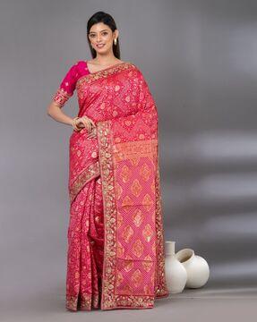 women embroidered & embellished saree with blouse piece