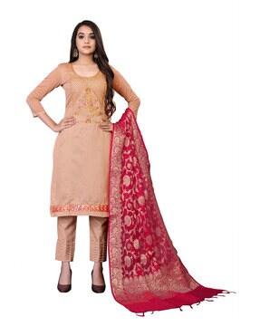 women embroidered 3-piece dress material