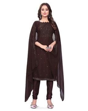 women embroidered 3-piece dress material