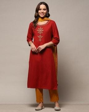 women embroidered 3-piece dress material