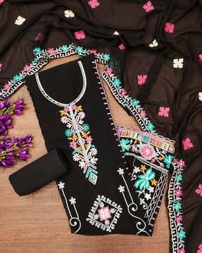 women embroidered 3-piece dress material