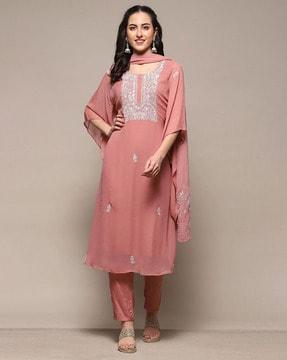 women embroidered 3-piece dress material