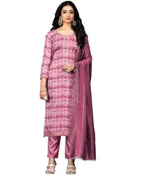 women embroidered 3-piece unstitched dress material