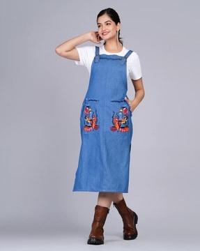 women embroidered a-line dress