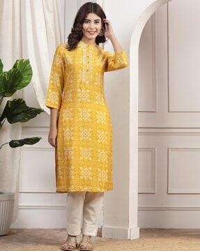 women embroidered a-line kurta