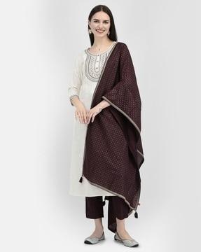 women embroidered a-line kurta