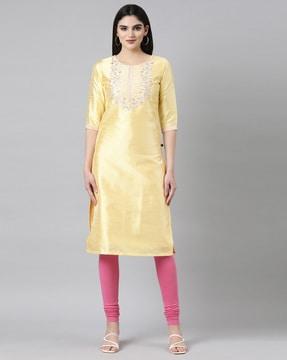 women embroidered a-line kurta