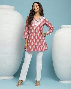 women embroidered a-line kurta