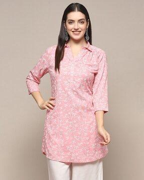 women embroidered a-line kurti