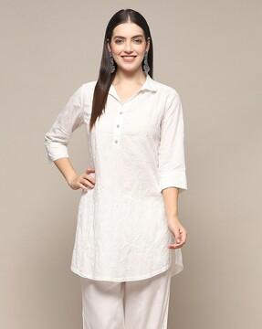 women embroidered a-line kurti