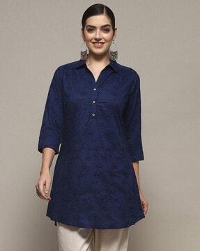 women embroidered a-line kurti