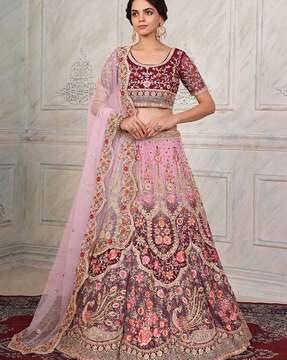 women embroidered a-line lehenga & choli with dupatta