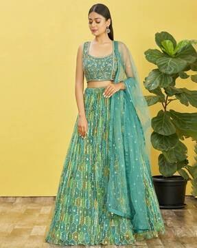 women embroidered a-line lehenga choli set