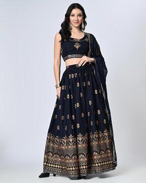 women embroidered a-line lehenga choli set