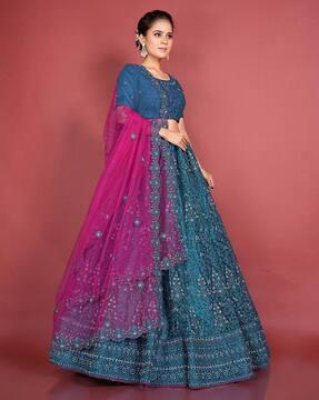 women embroidered a-line lehenga choli with dupatta