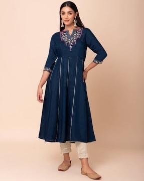 women embroidered anarkali kurta