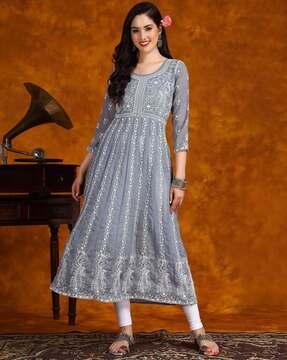 women embroidered anarkali kurta