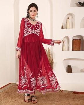 women embroidered anarkali kurta