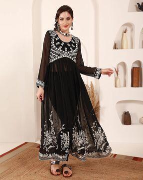 women embroidered anarkali kurta