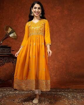 women embroidered anarkali kurta