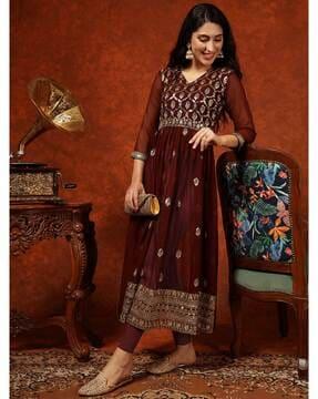 women embroidered anarkali kurta