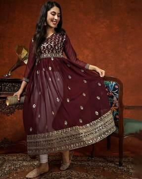 women embroidered anarkali kurta