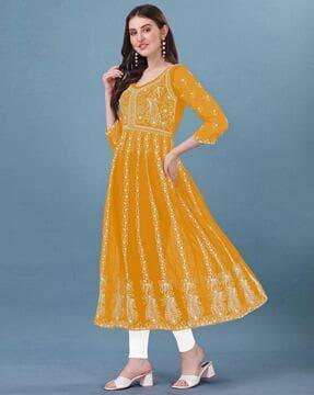 women embroidered anarkali kurta