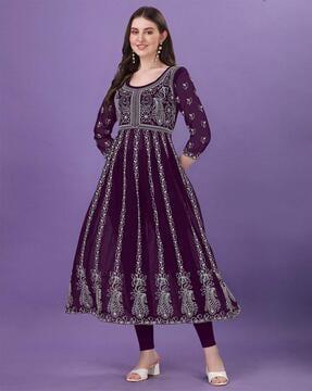 women embroidered anarkali kurta