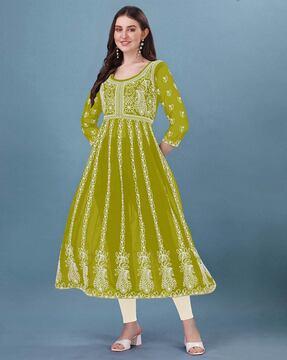 women embroidered anarkali kurta