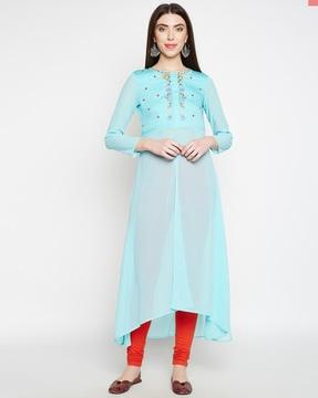 women embroidered anarkali kurta