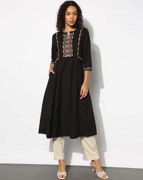 women embroidered anarkali kurta