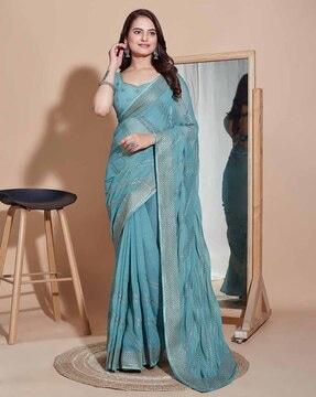 women embroidered art silk saree