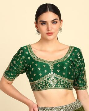 women embroidered back-open blouse