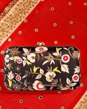 women embroidered box clutch