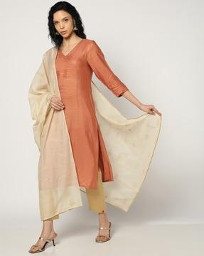 women embroidered chanderi dupatta