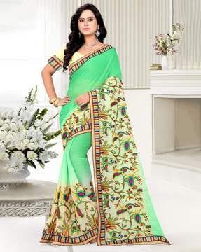 women embroidered chiffon saree