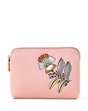 women embroidered coin pouch with zip closure