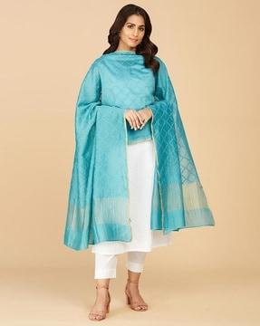 women embroidered cotton silk dupatta