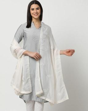 women embroidered dupatta