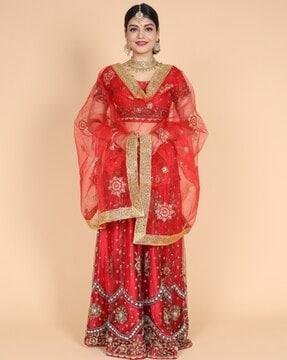 women embroidered dupatta