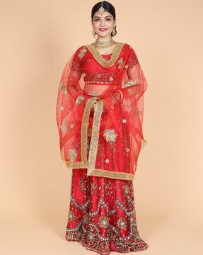 women embroidered dupatta