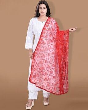 women embroidered dupatta