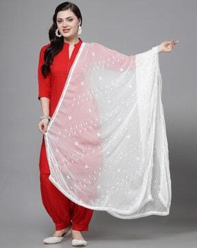 women embroidered dupatta