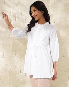 women embroidered fitted tunic