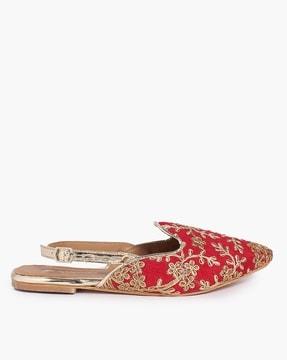 women embroidered flat sandals