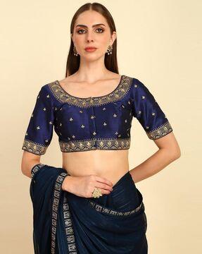 women embroidered front open blouse